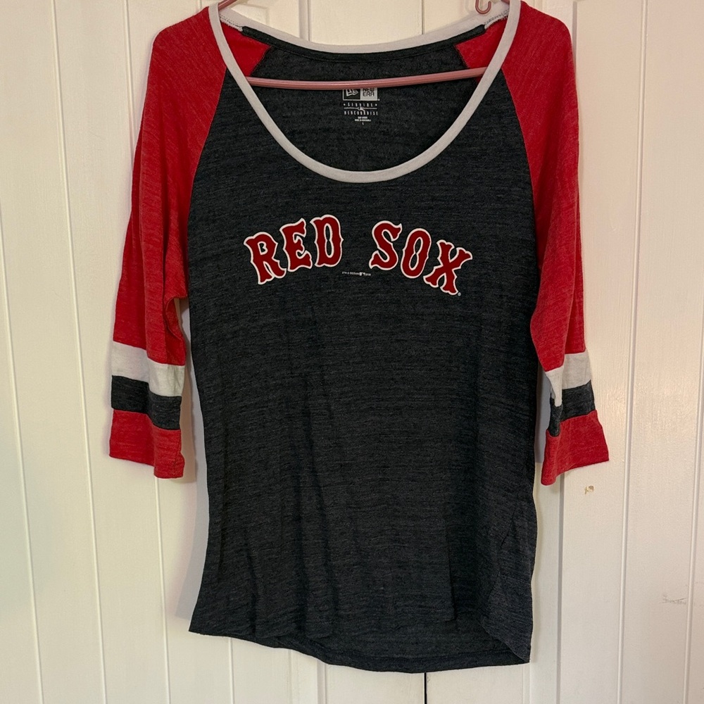 New Era Red &‎ Black 'Red Sox' Raglan Baseball Tee